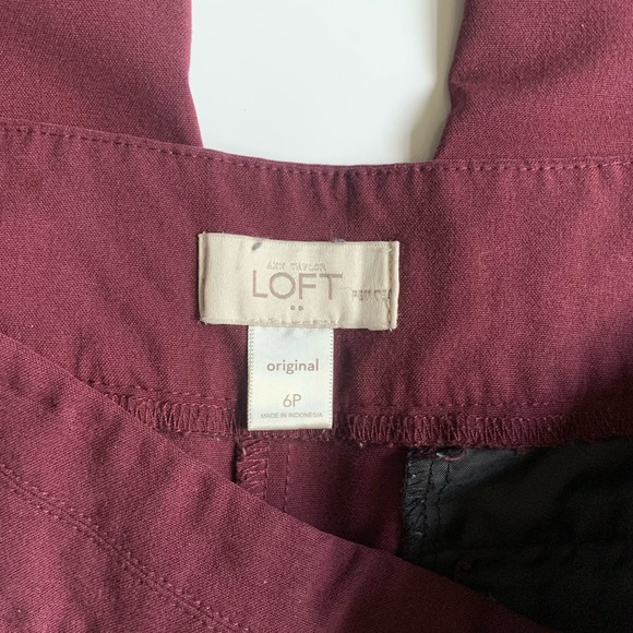 Vintage Ann TAYLOR LOFT burgundy low rise trousers - Picture 6 of 7